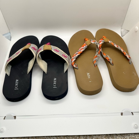 2 pair J.‎ Crew flip flops size 6 women’s - Picture 2 of 7